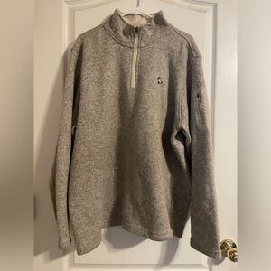 Teddy the Dog Gray Grey 1/4 Zip Long Sleeve ‎ Sweater Size XXL